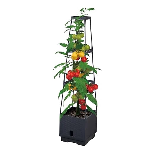 Planter with Trellis – Vertical Garden Tower for Patio or Balcony – Raised Bed Vegetable Container for Tomatoes, Peppers, Herbs & More – Space-Saving Outdoor Garden Kit