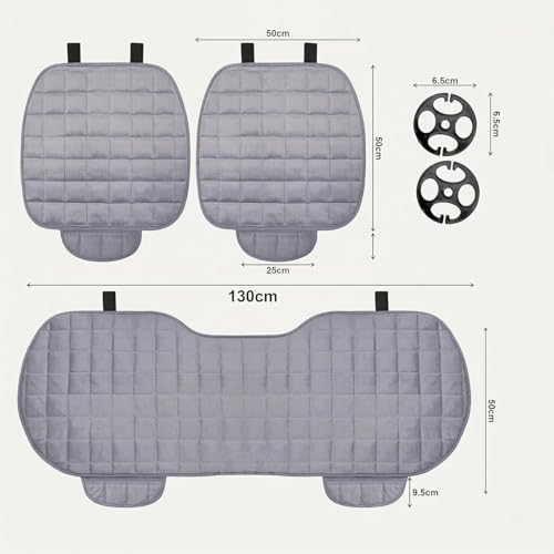 Image of Foam Car Seat Cushion Cover, Convertible Back Seat Extender & Travel Bed, Quilted Padded Seat Protector, Universal Fit for Most Cars, Non-Slip Seat Cushion (3Pcs Grey Cover)