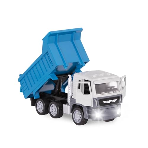 Driven by Battat – 62-teiliges Baustellen Spielset für Kinder – Spielzeug Kipplaster & Zubehör – Großes Set – Kran, Pylonen und mehr – ab 3 Jahren – Micro Kran Spielzeug (62 Teile)