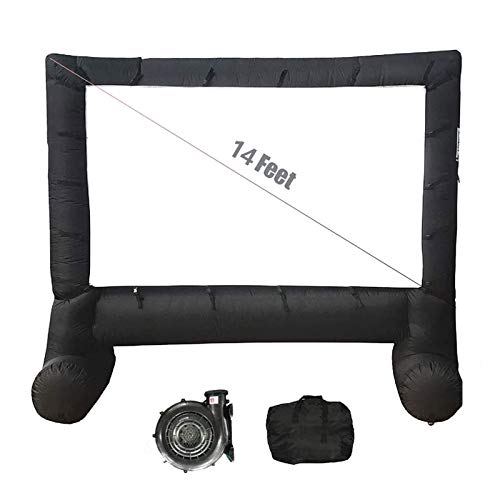 Aufblasbare Outdoor-Projektionswand selbstaufblasende 14/16/20 Fuß, vorne und hinten, 16: 9 HD, zusammenklappbar Tragbares, faltenfreies