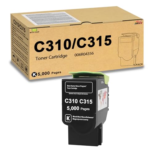 SRITE C310 C315 Black Toner Cartridge 5000 Page Yield 006R04356 Replacement for Xerox C310 C315 C310DNI C310DNIM C315DNI Printer (1-Pack)
