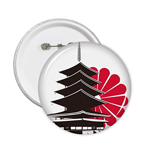 Pins badge Japon Culture motif chrysanthème noir bouton décoratif pour vêtements lot de 5 XXL