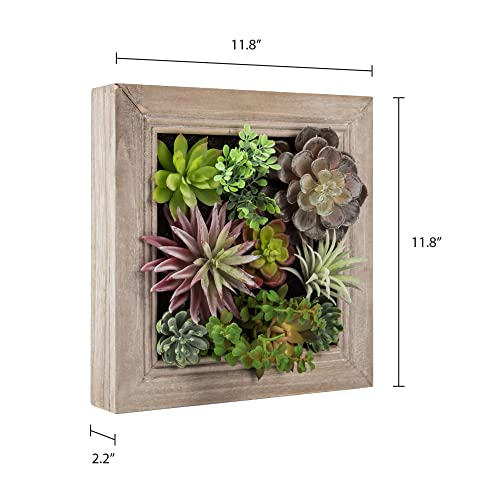Nattol Artificial Plants Artificial 3D Wall Hanging Plants In Solid Wooden Frames Decorative Wall Art Artificial Succulent Plants Flowers Faux Plants Greenery For Home Wall Décor #TOP5