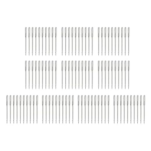 100 agulhas de máquina de costura, material de aço, 120/19 agulhas universais para máquina de costura resistente de aço agulhas de máquina de costura de alta dureza para couro DIY (HAx1-110/18)