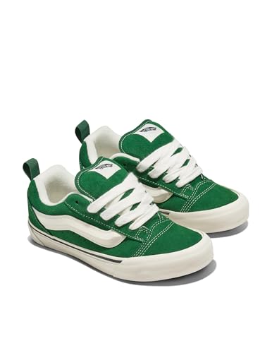 Vans Big Kids' Knu Skool Shoe | '90s Retro Puffy Low-Top Fashion Sneakers for Boys & Girls, Green, 5