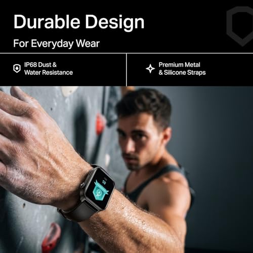 Image of boAt Storm Call 4 India's first Smartwatch with Type-C Charging,1.96 inch(4.97 cm) HD Display, Functional Crown, BT Calling, Sports Modes, Heart Rate, SpO2, Sleep & Stress Tracking, SOS,IP68(Active Black)