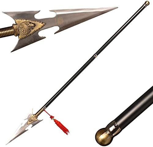 SV Hand-Built Warrior Spear Traditional Chinese Weapon Old Weapon Metal 56.3 inches, Suitable for Display or Collection
