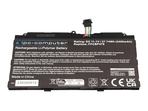 IPC-Computer Batterie Compatible avec Fujitsu Stylistic Q665, Q616 - FPB0349S à 37,74Wh