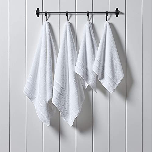 Christy Antalya Large Bath Towels | Set of 4 | 100% Turkish Cotton | 600GSM | Soft Plush Luxury Towel Set | 2 Bath Towels 2 Hand Towels | Quick Dry | White