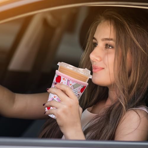 Image of Reusable Insulated Neoprene Iced Coffee Cup Sleeve, Durable Drink Sleeve for Cold Beverages, Beverage Holder for Iced Coffee, Teacher Treasure