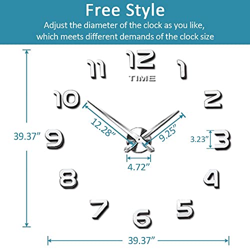 Mintime Large Wall Clock Battery Operated Diy Wall Clock For Modern Decorative Living Room/Office #TOP4