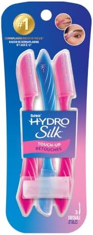 Schick Hydro Silk Touch-Up Dermaplaning Tool with Precision Cover, 3ct | Dermaplane Razor, Face Razors for Women, Peach Fuzz Remover
