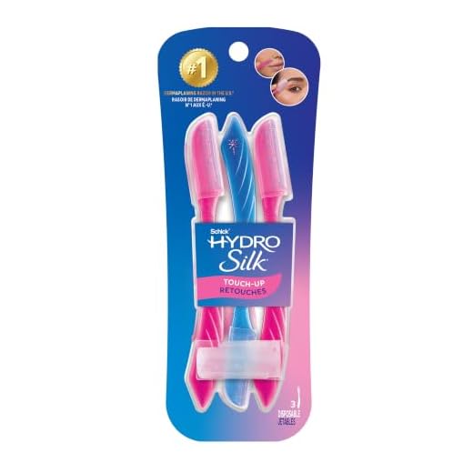 Schick Hydro Silk Touch-Up Exfoliating Dermaplaning Tool, Face & Eyebrow Razor with Precision Cover- 3 Count | Dermaplaning Razor For Women