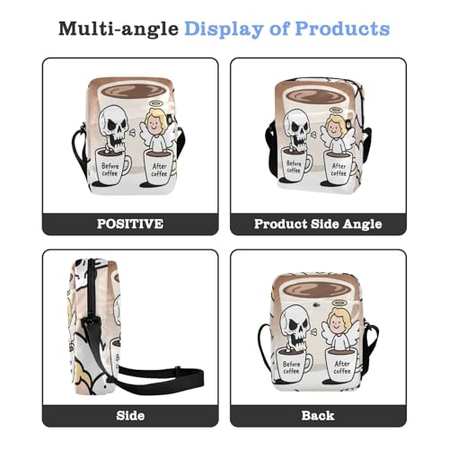 cute messenger bag Shoulder Bag For Woman Shoulder Handbag Adjustable Strap for business business- Coffee Save4