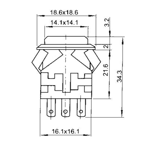 Interruptor de botón KD2-22 con indicador luminoso y carcasa negra robusta 6
