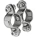 Produktbild FASTON® Doppelschelle mit Wirbel 25 mm Edelstahl A2 V2A (2 Stück) Rohrschelle Doppelt Edelstahlschelle Rohrklemme Klemme