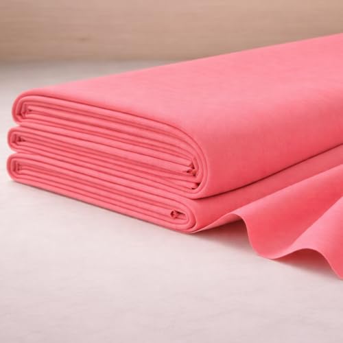 Image of Soimoi Pink Solid 60 * 60's Cotton Cambric Fabric by 2 Yards, 56 Inch Wide Light Weight Material Suitable for Kurtis, Blouses, Kids Clothing, Tunics, Dresses and Summer Apparel
