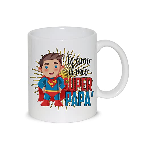 Taza de desayuno con texto en inglés «Mug Relax Io amo mi superpapá», idea de regalo para el día del padre, cumpleaños, Navidad Cover