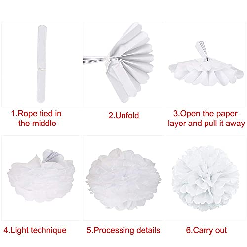 Pompon di Carta,16 PCS Carta Velina Pompon Deco