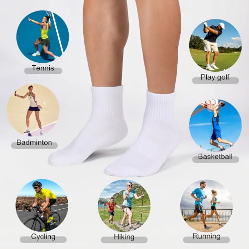 Image of Airacker Athletic Quarter Socks with Cushion Running Ankle Socks for Men Women 6 Pairs