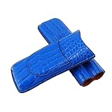 GRCFUMO Cigar Case Holder, Vintage Design Travel Cigar Humidor Case, Soft Leather Portable Vintage Cigar Humidor for Cigar Lovers (Blue)