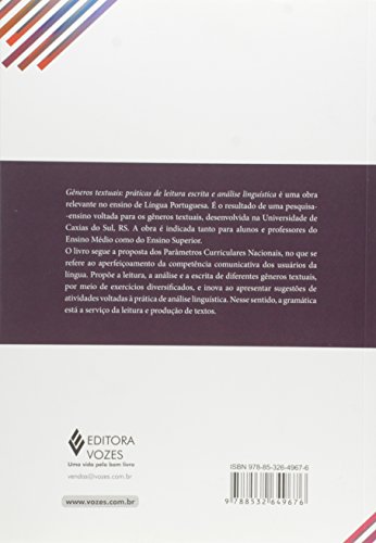 Gêneros textuais: Práticas de leitura escrita e análise linguística