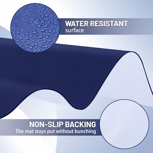 Drydiet tapete extragrande para pintar y manualidades 55x55 pulgadas, alfombra de piso impermeable de PVC antideslizante, protector para pintura en caballete, fácil de limpiar (Azul, Liso) miniatura 3