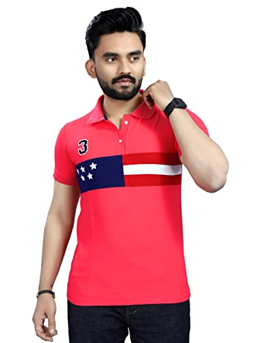 Image of Men's Cotton Embroidred Stretchable Polo T-Shirts Half Sleeves 250 GSM Cotton Regular Fit T-Shirt for Everyday Wear