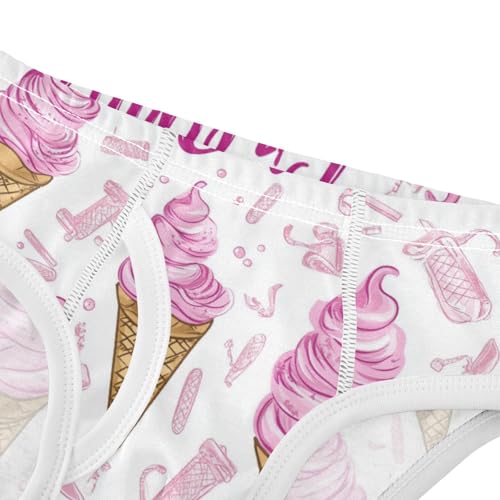 Wusikd Ice Cream Cones Boys' Underwear Cotton Pink Swirls Boys Briefs Soft Toddler Underwear 2T4