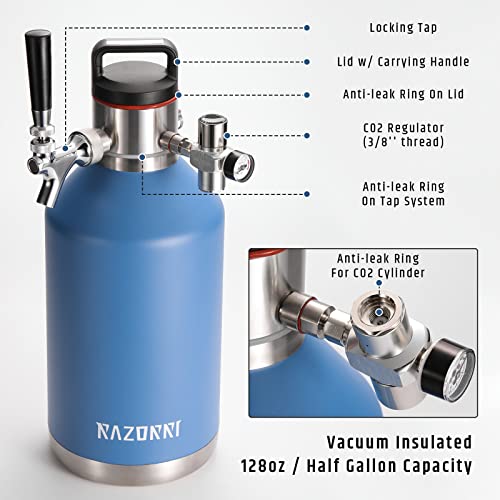 Razorri 128Oz Stainless Steel Beer Growler thumb #2