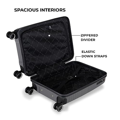 Image of Stony Brook by Nasher Miles Axis Hard-Sided Polypropylene Cabin Luggage Dark Grey 20 inch |55cm Trolley Bag