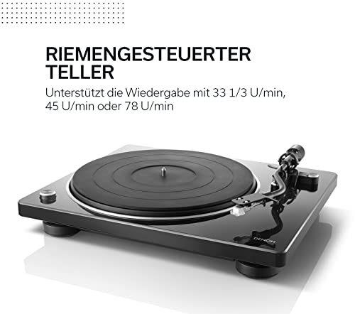 Denon DP400BKEM Plattenspieler mit Riemenantrieb und Tonarmlift