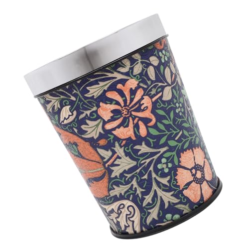 HOUDERCO Vintage Papierkorb mit Blumenmuster