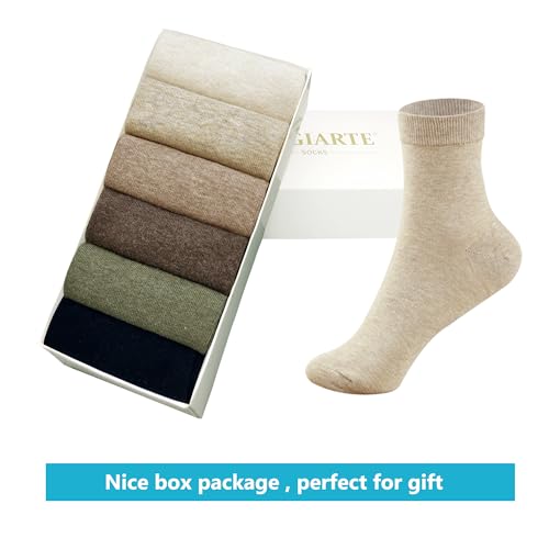 Image of MAGIARTE Womens Mini Crew Cotton Socks,6 Pairs | Anti-pilling Cotton, Casual Athletic, Quarter Calf, Moisture Wicking,Gift box packaging