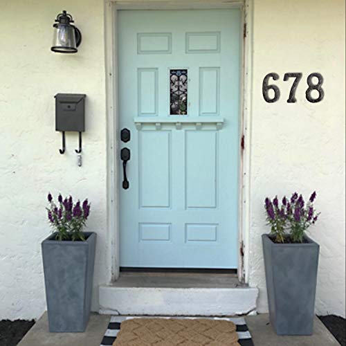 6 Inch House Numbers, Cast Iron Metal Home Address Number, Heavy Duty & Sturdy, Unique Hammered Look,Number 8 - Thumbnail 4