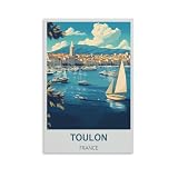 FJIWECWSQ Toulon France Vintage-Reiseposter, 60 x 90 cm, 