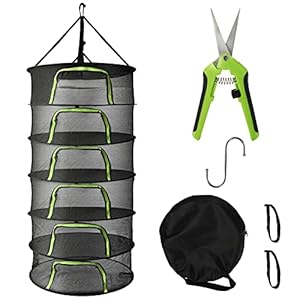 icyant Hängendes Kräuter-Trockennetz 6-lagiger Pflanzennetz-Trockenständer Für Kräuter, Blumen, Zwiebeln, Fische…