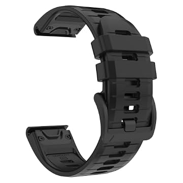 OUTVI Pulseira de relógio de 22 mm para Garmin Fenix 5 6 7 Pro Sapphire Solar Forerunner 965 955 935 745 Epix Pro Gen 2 47 mm, silicone macio, ajustável (13 a 21 cm), preto