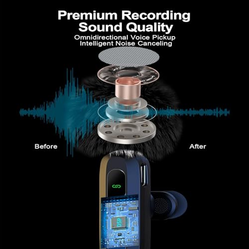 Mini Wireless Lavalier Microphone for Android and iPhone, iOS Devices - Noise Reduction Lapel Mic for Recording, Clip on Mic, for Video Recording, Tiktok, Youtube, Vlog Podcast Content Creator - Image 3