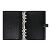 Filofax Finsbury Organizer, Personal Size, Black - Traditional Grained Leather, Six Rings, Week-to-View Calendar Diary, Multilingual, 2024 (C025302-24)