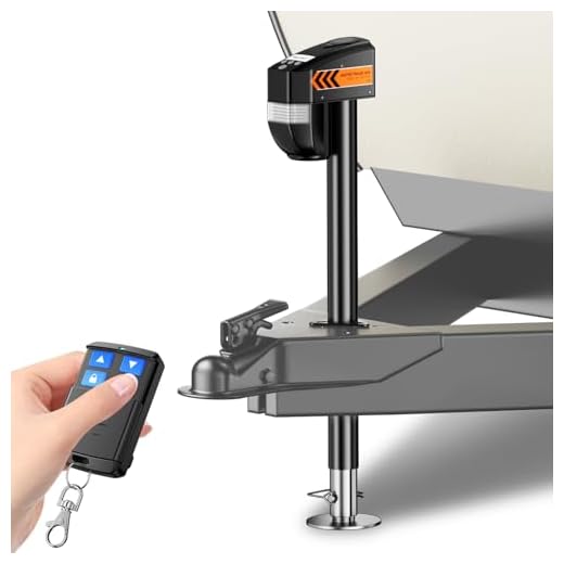 SEALIGHT 5000LB Electric Trailer Jack with Remote Control,Range up to 30 Meters,Electric Power Tongue Jack,9.84"-33.85" Electric Tongue Jack for A-Frame Trailer,Utility Trailer,RV,12V DC and LED Light