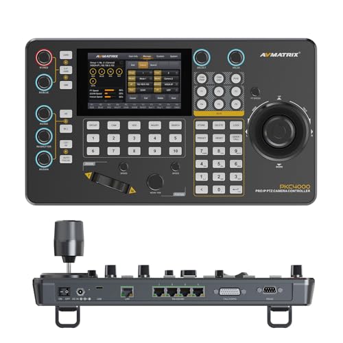 AVMATRIX PKC4000-NDI PTZ Camera Controller with 5" Touch Screen, PoE Support for Church & Conference Live Streaming