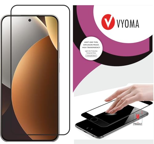 Image of VYOMA Military-Grade Gorilla Tempered Glass for Redmi Note 15 Pro (Black) | Edge to Edge Full Screen Coverage | Scratch Resistant | With Easy Installation Kit | Screen Protector for Smartphone | Bubble-Free | Ultra Clear HD Glass | Oleophobic Coating | High Clarity | 9H Hardness | Scratch Resistant | ShatterProof | ScreenGuard | Pack of 1