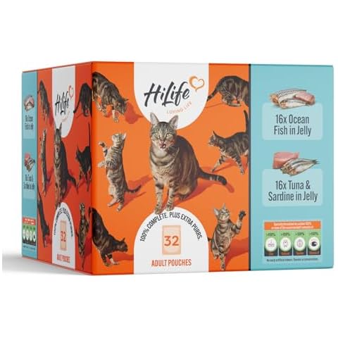 HILIFE Its Only Natural Cat Pouch Multipack Fish in Jelly Cover