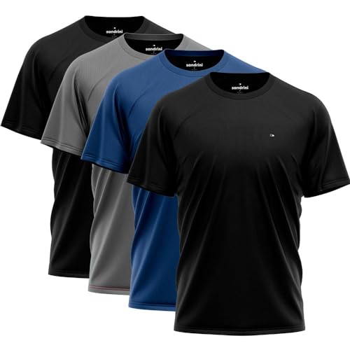 Kit 4 Camisas Dry-fit Sandrini Masculina Academia Treino Uv (BR, Alfa, G, Regular, Sortidas)
