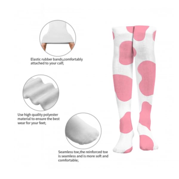 Soft High Knee Socks, Lightweight Breathable Over Knee High Socks, Funny Cozy Long Boot Stockings for Women Gift2