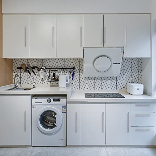 Meisax 10 Stück Schrankgriffe 64mm Lochabstand Möbelgriffe Edelstahl Küchengriffe Silber Griffe für Küchenschränke Schubladengriffe