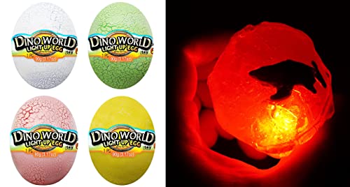 JA-RU Slime Dinosaur Eggs with Lights - Assorted 4 Eggs - 1749-4s