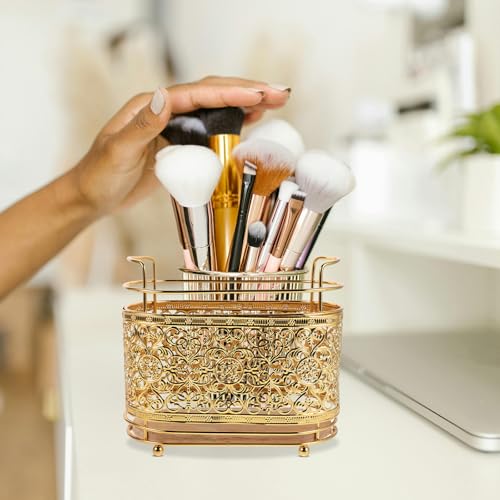 Porte-pinceaux maquillage métal : l'accessoire raffiné haute capacité