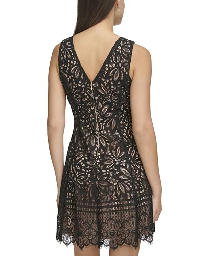 Image of Kensie Women's Sleeveless Fit & Flare Lace Mini Dress